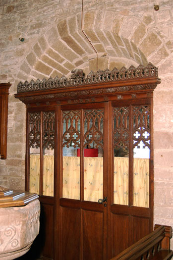 Vestry Screen in archway to old porch