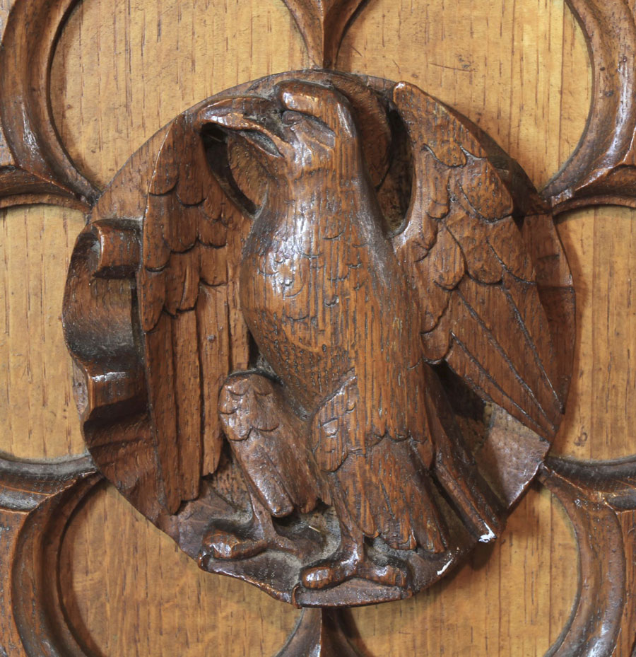Pulpit carving, Eagle, representing St. John