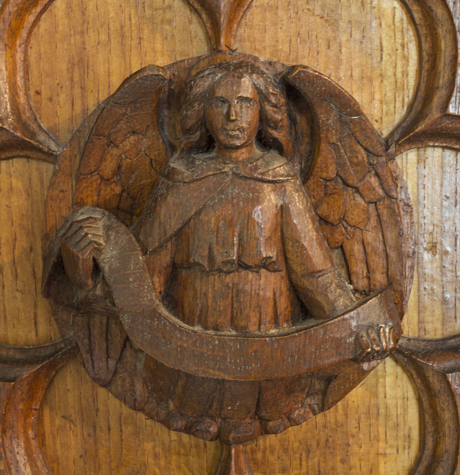 Pulpit carving, Winged Man, representing St. Matthew