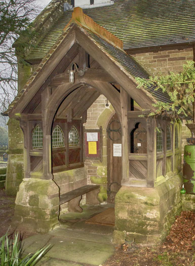 The three-sided open fronted South porch