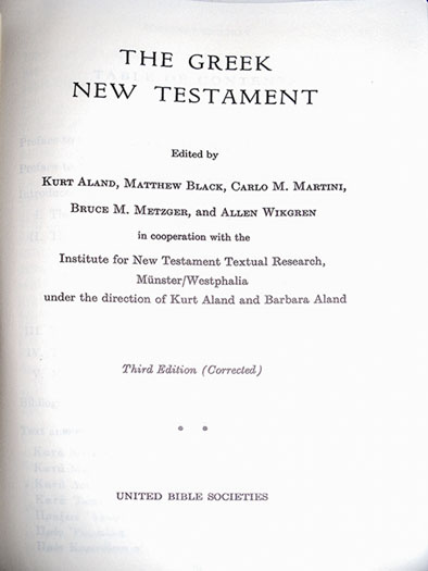 Title Page of a Copy of The Greek New Testament